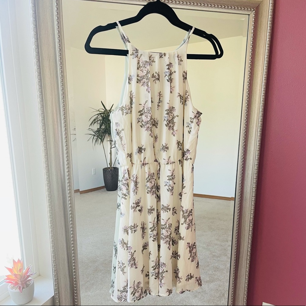 Francesca “Blue Rain” White Floral Dress